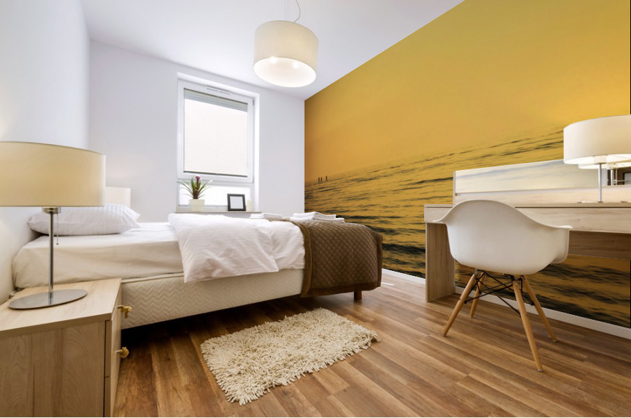 Three paddlers Mural print