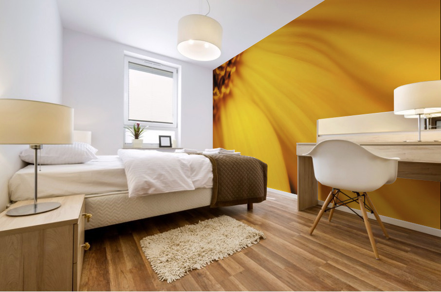Sunflower petal swoop Mural print