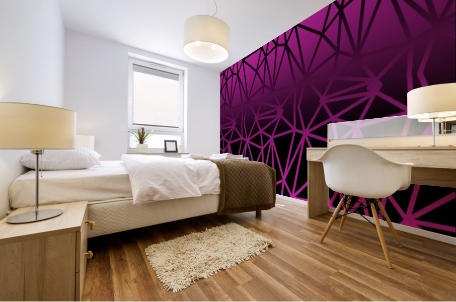 Polygon Purple Mural print