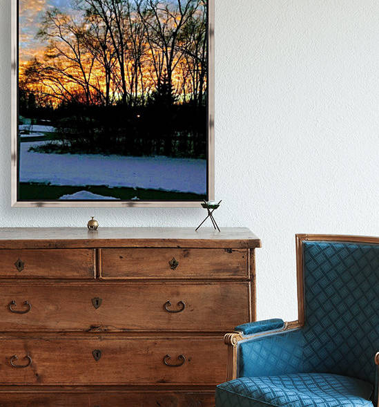 Sunset on snow Reproduction