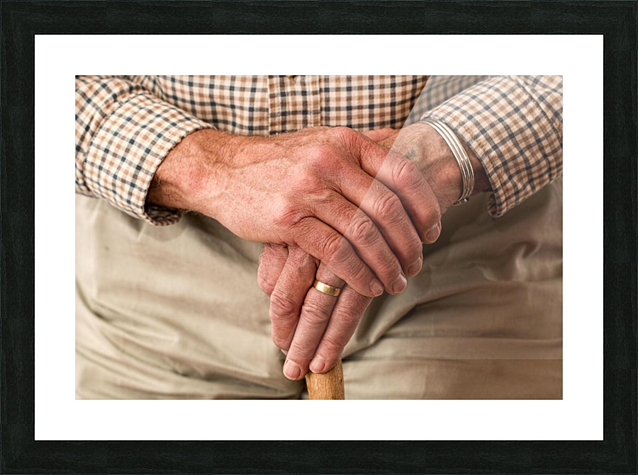 Senior Hands Picture Frame print