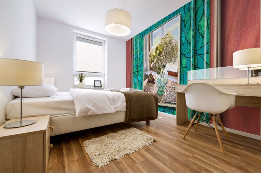 Hydrangeas in Window TF 14 x 16 Mural print