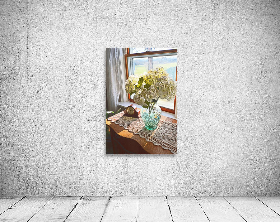 Hydrangeas in Window OS Wall Preview