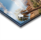 Serene Desert Landscape with Palm Trees and Stream Acrylic print