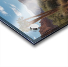 Serene Desert Landscape with Stream and Palm Trees Acrylic print