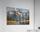 Majestic Mountain Landscape with River Acrylic Print