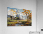 Charming Autumn Landscape with Rustic House Acrylic Print