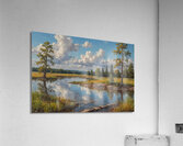 Tranquil River Landscape with Reflections Acrylic Print