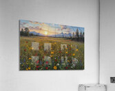 Vibrant Wildflower Field at Sunset Acrylic Print