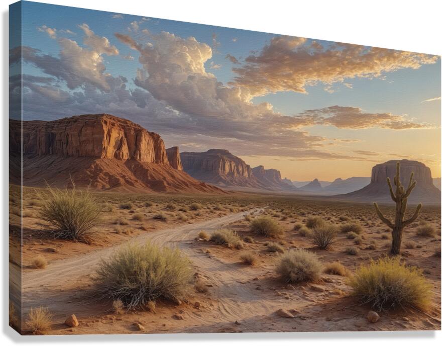 Desert Landscape at Sunset Canvas Print