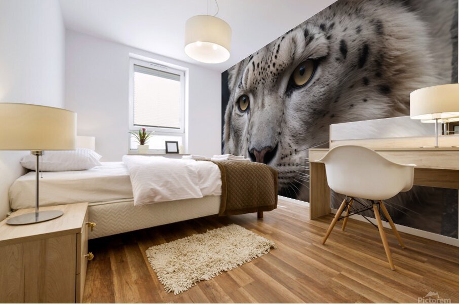 Majestic Snow Leopard Portrait Mural print