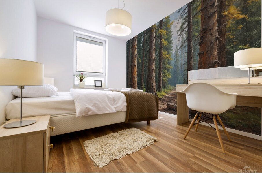 Serene Forest Pathway Mural print