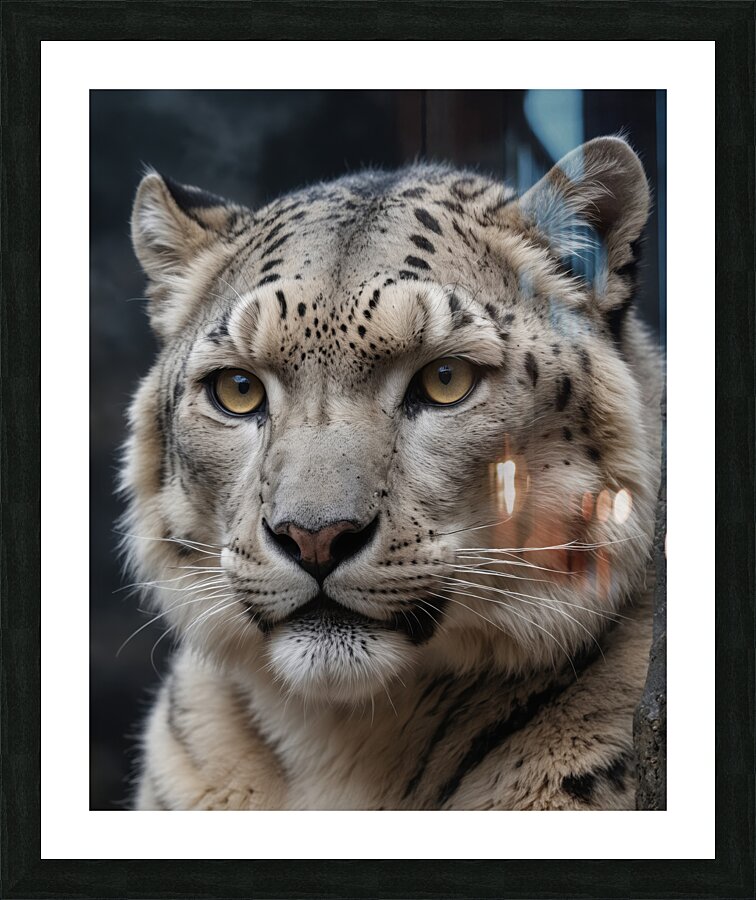 Majestic Snow Leopard Portrait Picture Frame print