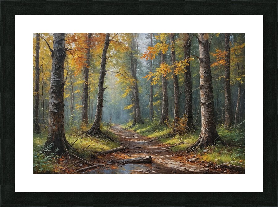 Autumn Forest Pathway Picture Frame print