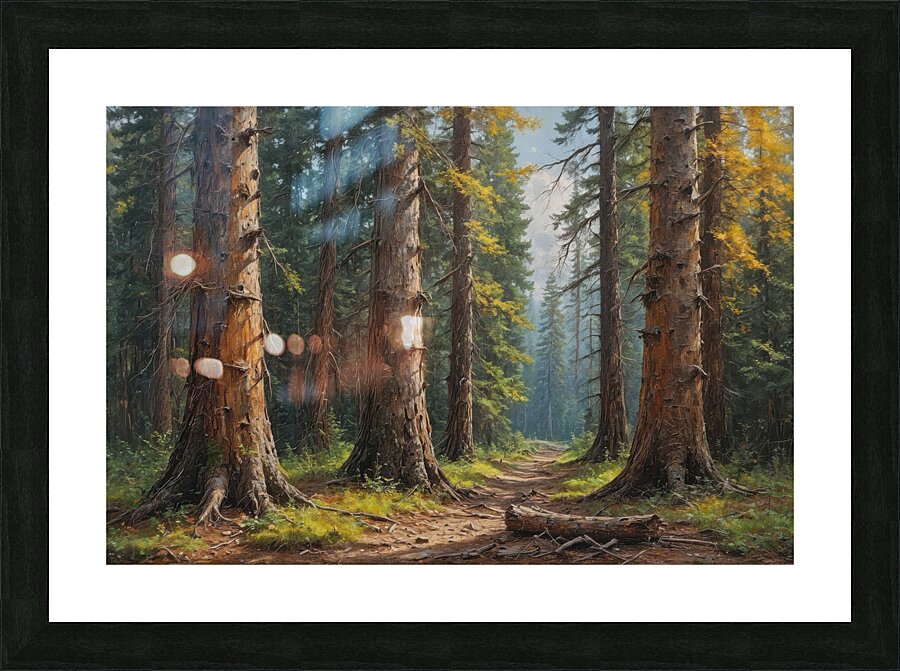 Serene Forest Pathway Picture Frame print