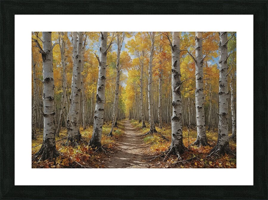 Autumn Forest Path with Vibrant Foliage Picture Frame print