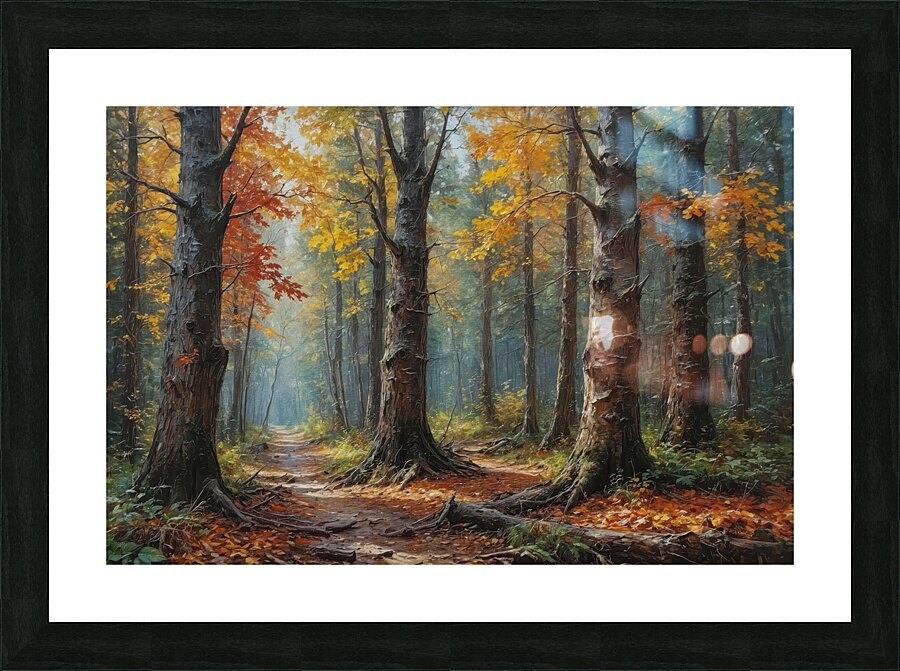 Autumn Forest Pathway Picture Frame print