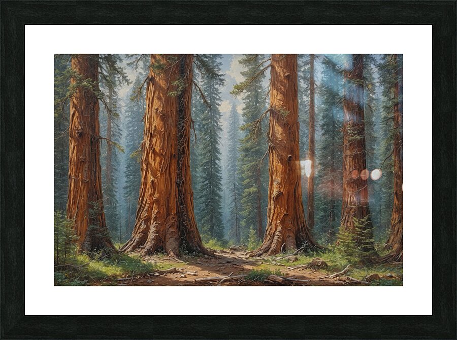 Majestic Sequoia Forest Scene Picture Frame print