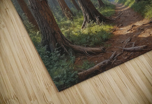 Serene Forest Pathway with Tall Pine Trees Wildscape Creations puzzle