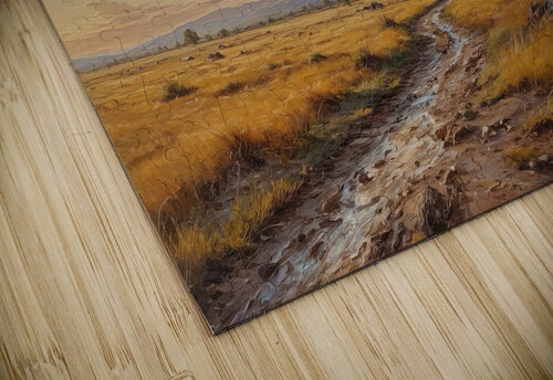 Lone Tree in a Golden Landscape at Sunset Wildscape Creations puzzle