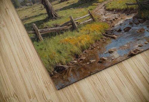 Charming Autumn Landscape with Rustic House Wildscape Creations puzzle