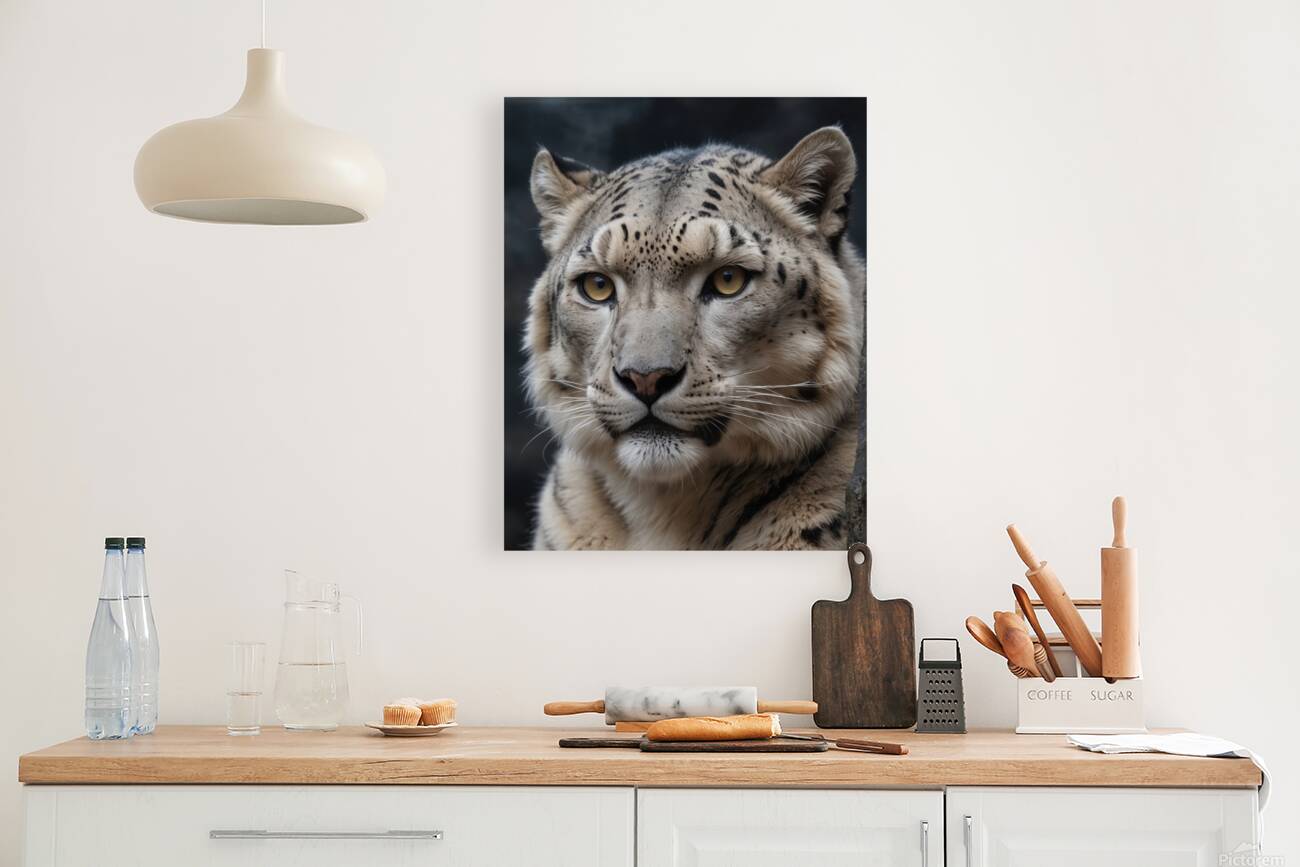 Majestic Snow Leopard Portrait Reproduction