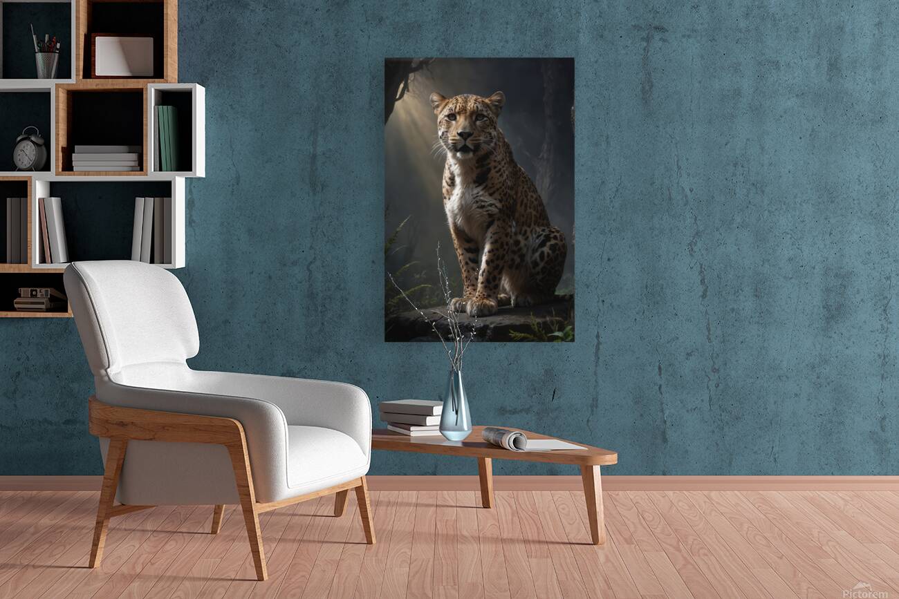 Majestic Leopard in Forest Light Reproduction