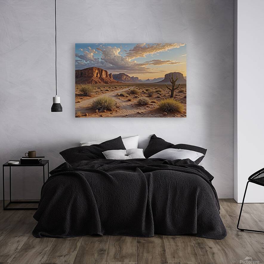 Desert Landscape at Sunset Reproduction