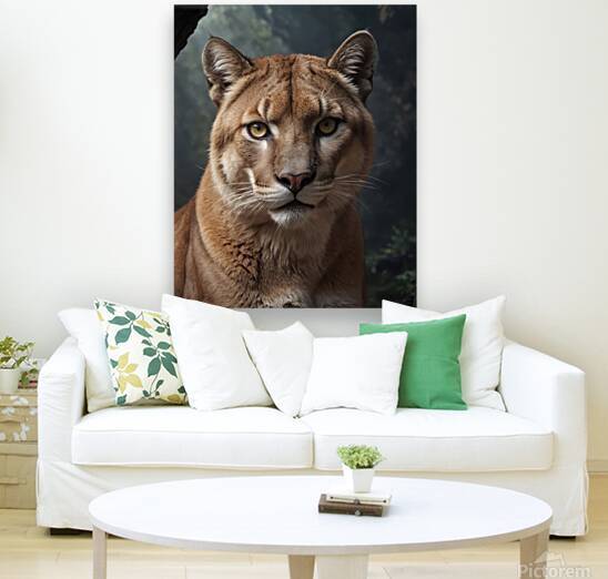 Majestic Feline Portrait in Misty Forest by Wildscape Creations
