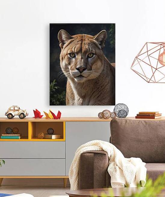 Majestic Feline Portrait with Golden Eyes by Wildscape Creations