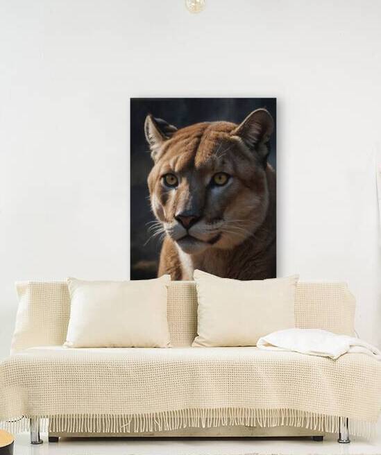 Majestic Lion Portrait with Golden Eyes by Wildscape Creations