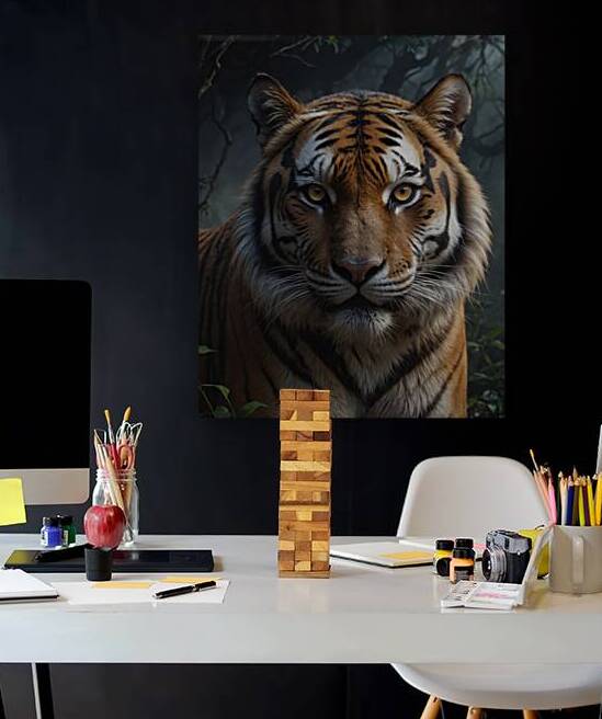 Majestic Tiger in Misty Forest by Wildscape Creations