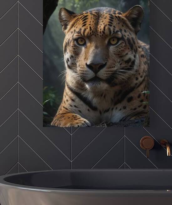 Majestic Leopard in Lush Forest by Wildscape Creations