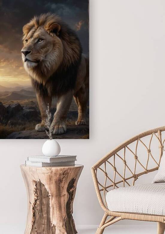 Majestic Lion at Sunset by Wildscape Creations