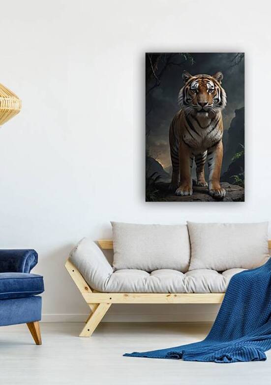 Majestic Tiger in Dark Forest by Wildscape Creations