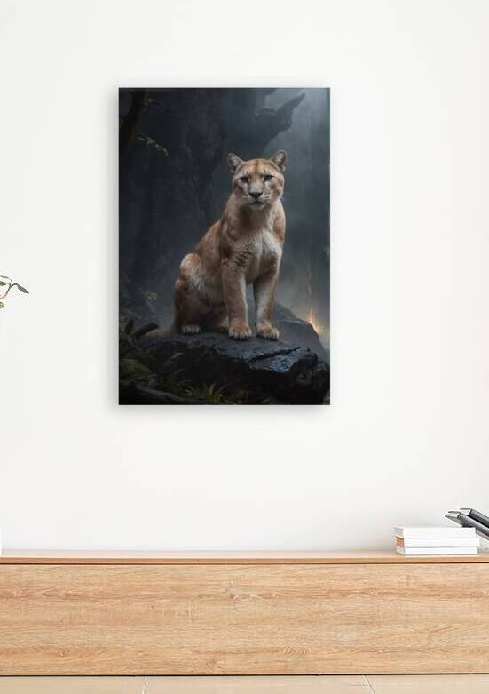 Majestic Lioness in Misty Forest by Wildscape Creations