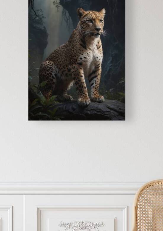 Majestic Leopard in Misty Jungle by Wildscape Creations