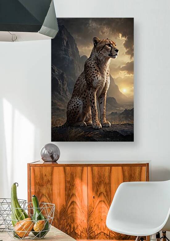 Majestic Cheetah at Sunset by Wildscape Creations