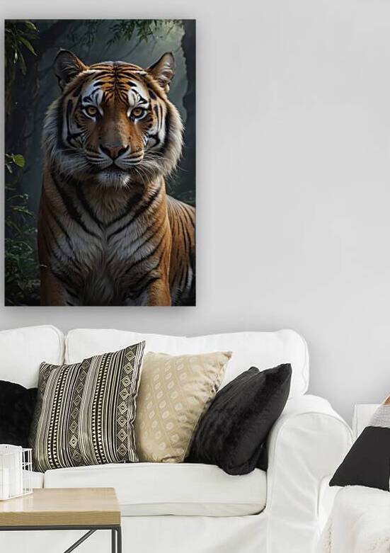 Majestic Tiger in Lush Forest by Wildscape Creations