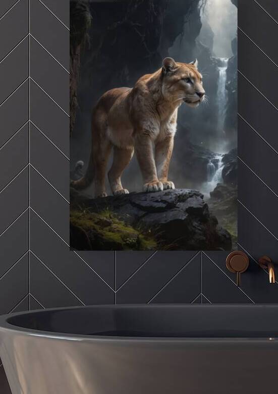 Majestic Lioness in Mystical Forest by Wildscape Creations