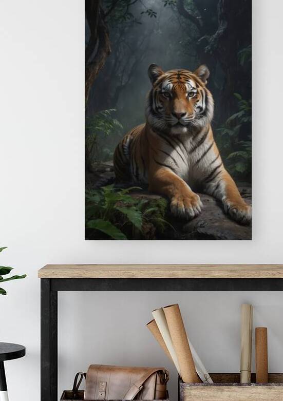 Majestic Tiger in Lush Forest by Wildscape Creations