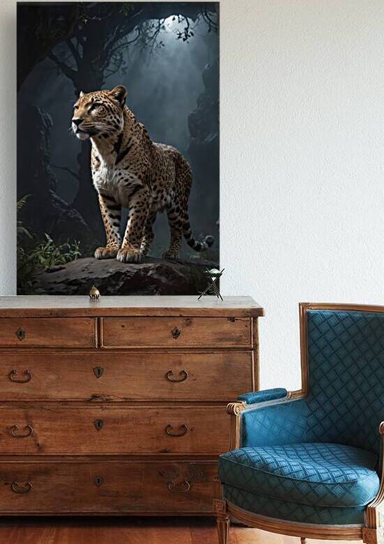 Majestic Leopard in Misty Forest by Wildscape Creations