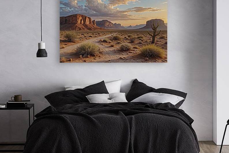 Desert Landscape at Sunset Reproduction