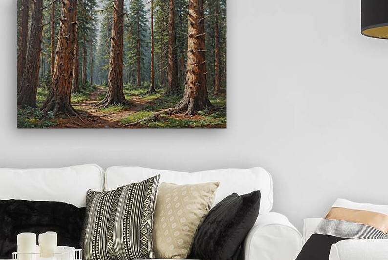 Serene Forest Pathway with Majestic Trees by Wildscape Creations