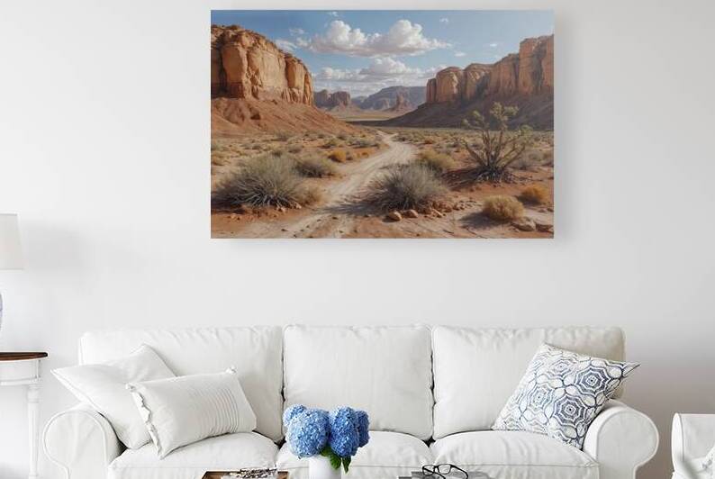 Scenic Desert Landscape with Red Rock Formations by Wildscape Creations