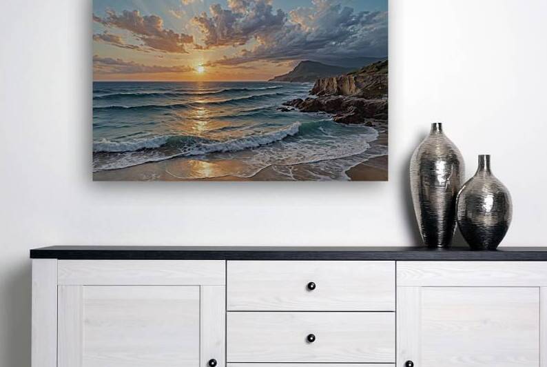 Serene Sunset Over the Ocean by Wildscape Creations
