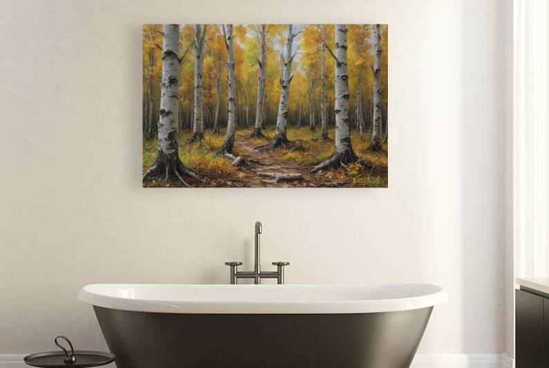 Autumn Birch Forest Pathway by Wildscape Creations