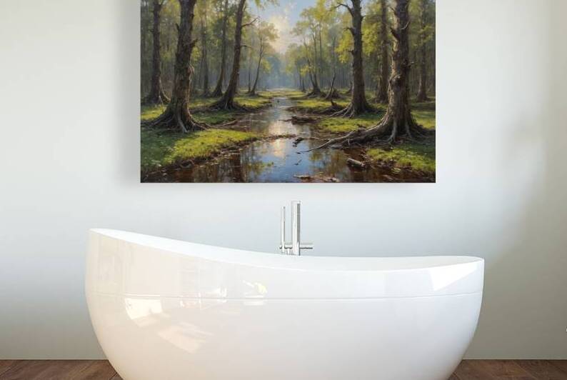 Tranquil Forest Stream Landscape by Wildscape Creations