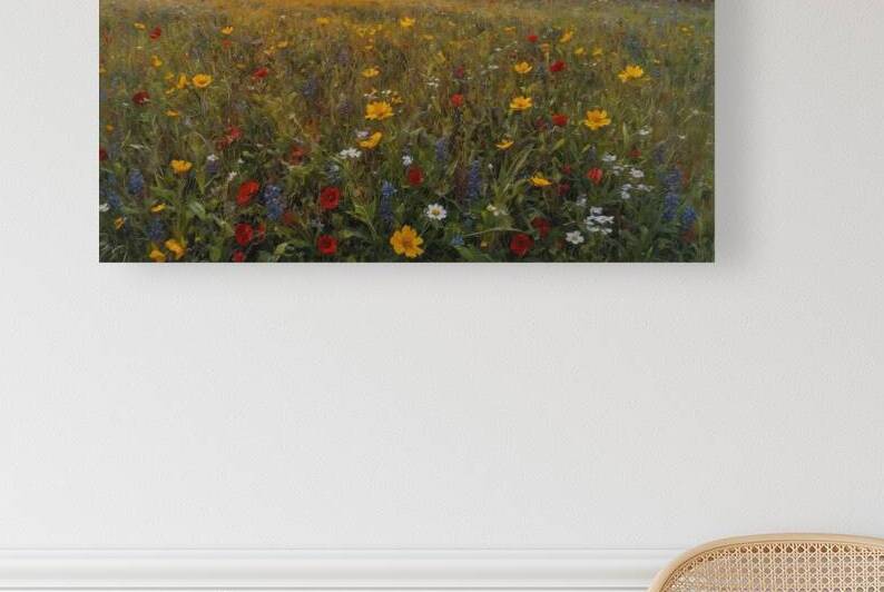 Vibrant Wildflower Field at Sunset by Wildscape Creations