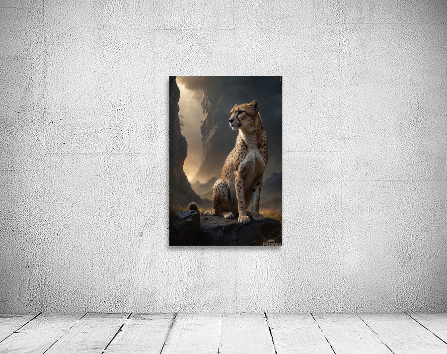 Majestic Cheetah in Dramatic Landscape Wall Preview